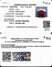 4.02/CT Natural Neo Burma Ruby with Govt. Lab Certificate (3441)